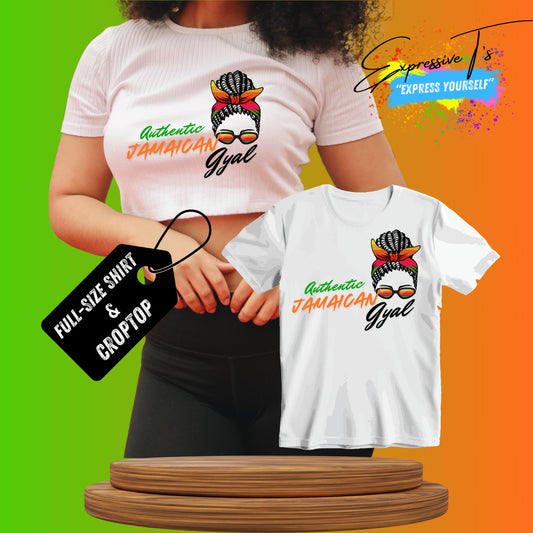 Authentic Jamaican Gyal Short Sleeve Crop-Top